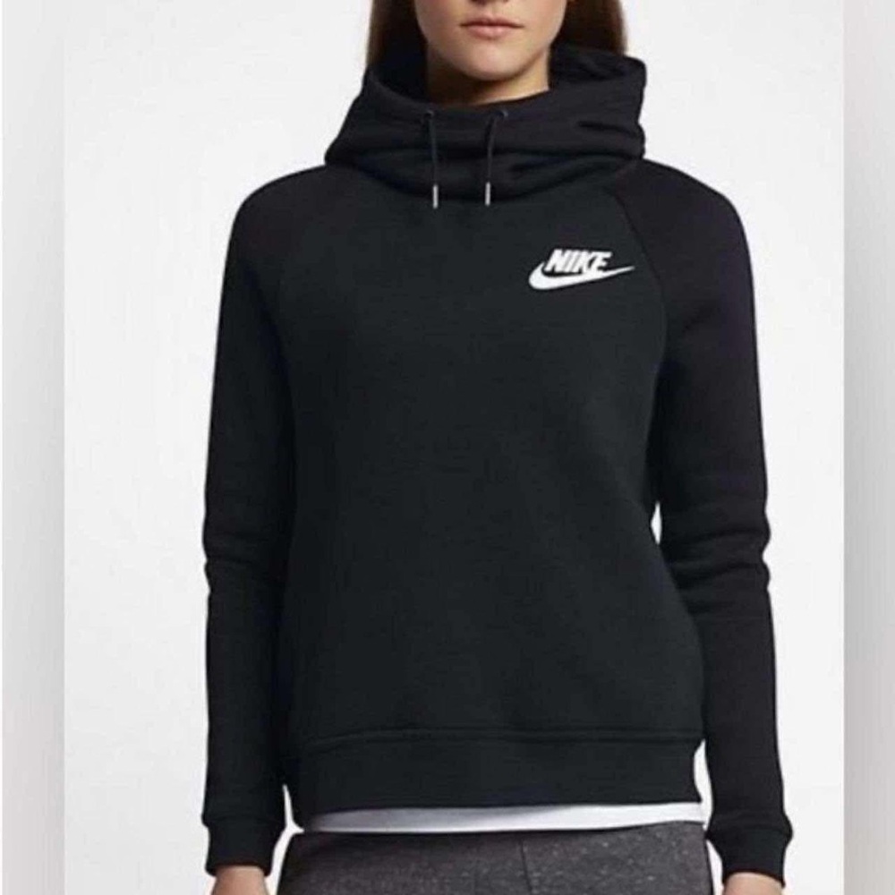 Nike Black Hoodie, Funnel neck, women’s small